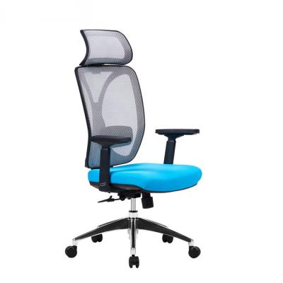 China Fabric Nylon PU Pad Sky Blue Office Chair With Adjustable Armrest 22kg for sale