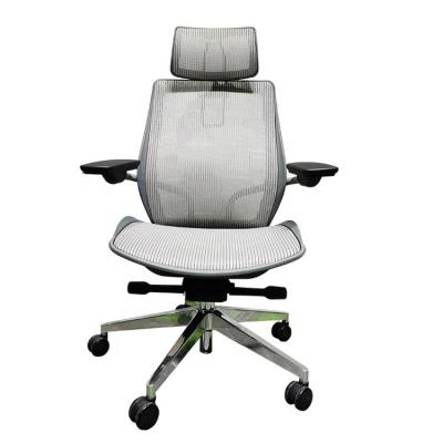 China 60mm PU Castor Commercial Office Chair With Adjustable Headrest 24kg for sale