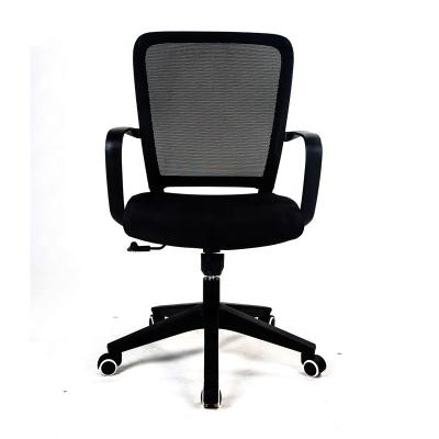 China Black Frame PP Fiber Mid Back Mesh Computer Chair Nylon Feet for sale