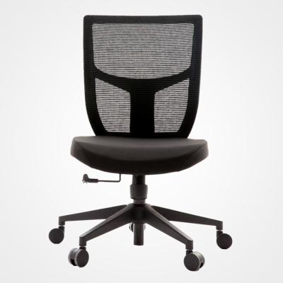 China Genuine Leather Swivel Mid Back Computer Chair Without Armrest for sale