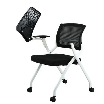 中国 Foldable Black Mesh Conference Chair With Writing Tablet With Writing Tablet 販売のため