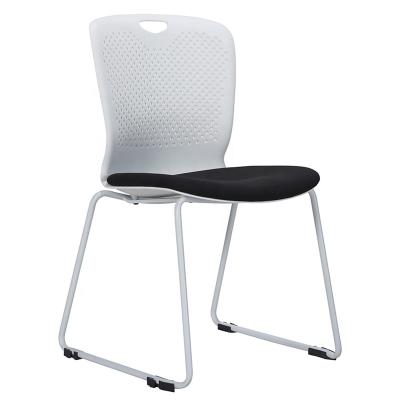 China Steel Leg Armless Ergo Home Office Chair 15kg Balck White for sale