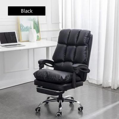China Black Leather PU Wheels Ergonomic Executive Chair Swivel 65*50*115cm for sale
