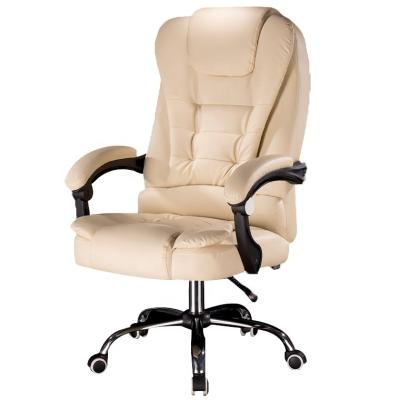 China Sponge Revolving Leather Office Chair With Footrest 320mm Nylon Base for sale
