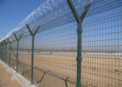 China Anti Climb Razor Wire Mesh HDG PVC Coated Airport Perimeter Fence for sale