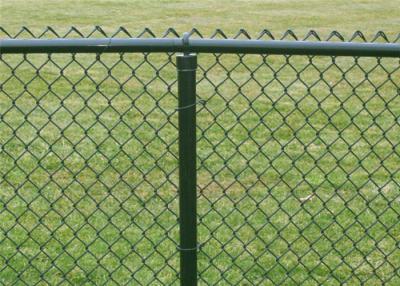 China 1m-50m PVC Coated Chain Link Fence Hot Dipped Galvanized Green for sale