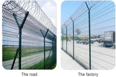 China 55X100mm Mesh Airport Security Fencing BTO 22 Razor Wire Perimeter Fence for sale
