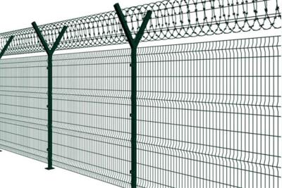 China Y Fence Post Welded Mesh Fence Security Wire Mesh Fence With Razor Wire for sale