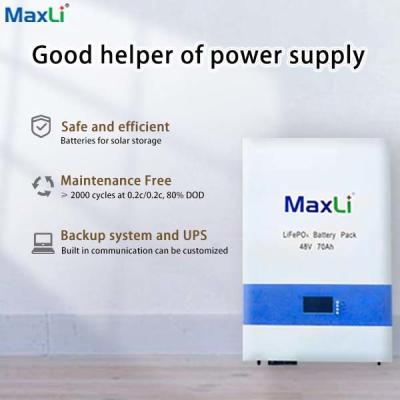 China Off Grid Lifepo4 Battery Powerwall Home Storage Bluetooth 48v 70ah Lithium Ion Battery for sale