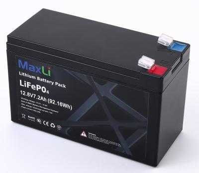 中国 再充電可能な12ボルト7.2AHのリチウムLifepo4電池 販売のため