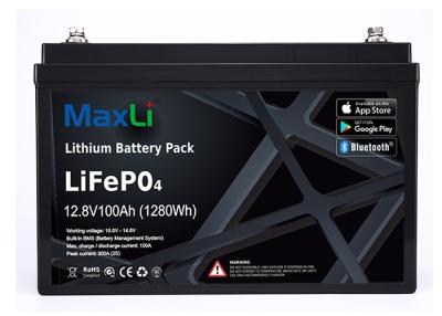 Chine les batteries d'ion de lithium de batteries de 12.8Volt 100Ah rv emballent avec le bluetooth à vendre