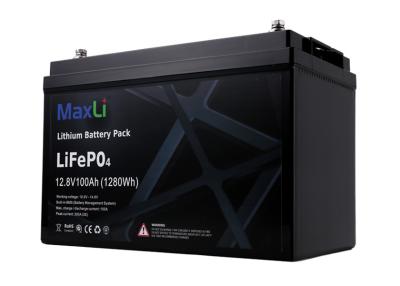 China BMS Built In IP56 12V 100Ah 1280Wh Lithium LiFePO4 Battery for sale