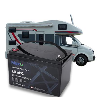 China 12V 100Ah 1280Wh RV Lifepo4 Battery Motorhome Lithium Battery for sale