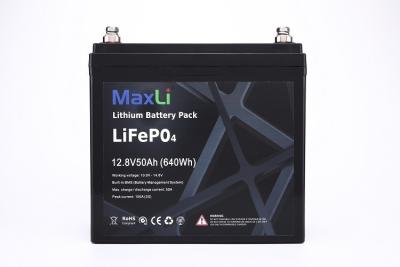 Chine Lifepo4 batterie 12v 50ah pour le système solaire de stockage du campeur rv de bateau à vendre