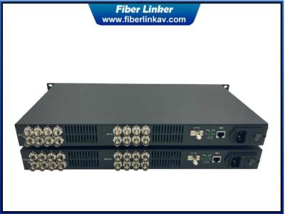 China 16 way HD-SDI Extender with Gigabit Ethernet over fiber optic cable for sale