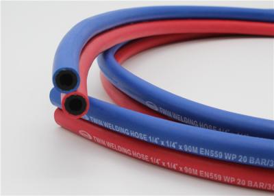 China 1 / 4 Zoll-Doppelschweißens-Schlauch, 300 P/in Gasschweißen-Schlauch-Rot-u. Blau zu verkaufen