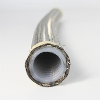 China CLWB DN25 PTFE Convoluted Hose With 304 Stainless Steel Over Braided for sale
