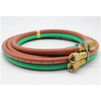 China Superior Grade T 1/4'' ID X 25ft Rubber Welding Twin Hose For Fuel Gas for sale
