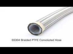 DN19 PTFE Convoluted Hose with 304 Stainless Steel Over Braided
