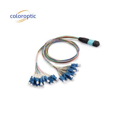 China Simplex / Duplex MTP Patch Cord Hydra Cable OM3 / OM4 Mpo 24 Conector à venda