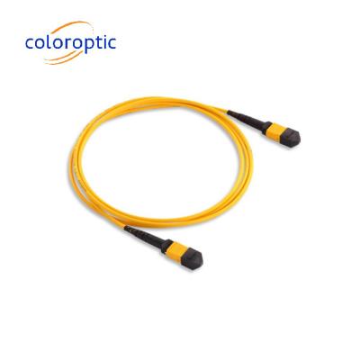 China MTP / MPO Yellow Fiber Optic Trunk Cable For 40G / 100G Applications for sale