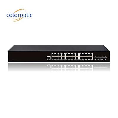 Chine Couche 2 Commutateur Ethernet POE intelligent avec 24 ports 10/100/1000M Ports SFP 4GE à vendre