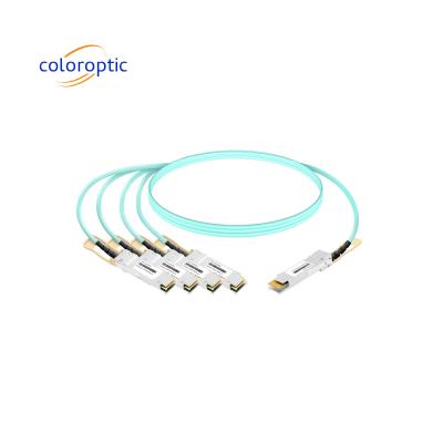 China Aluminum Alloy AOC DAC Cable 40G QSFP+ To 4 x10G SFP+ For Ethernet Links for sale