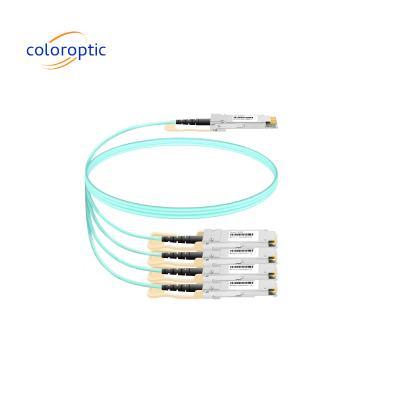 China 40Gb/s QSFP+ to 4 x 10Gb/s SFP+  Active Optical Cable (AOC) Breakout MSA Standard Compliant for sale