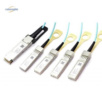 中国 InfiniBand And Ethernet Active Optical Cable 100G QSFP28 Breakout To 4xSFP28 AOC 販売のため