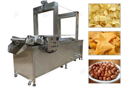China Automated Snacks Frying Machine , Continuous Corn Chips Conveyor Fryer Machine for sale