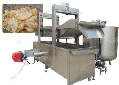 China Continuous Pork Rinds Chicken Deep Fryer Machine Commercial Gas Heating Energy for sale