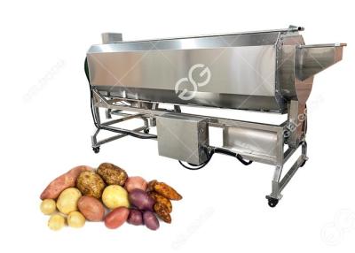 China Full Automatic Industrial Potato Washing And Peeling Machine Carrot Ginger Washer Peeler for sale