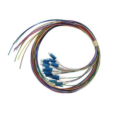 China 0.9 Mm FTTH LC UPC Colorful Fiber LSZH/PVC Singlemode SM 12cores Optic Fiber Pigtail for sale