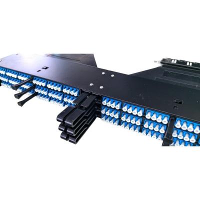 China 12-288 Cores Fiber Optic Patch Panel 1U 96 Port 4x24F MPO Open Rack Mount for FTTH for sale
