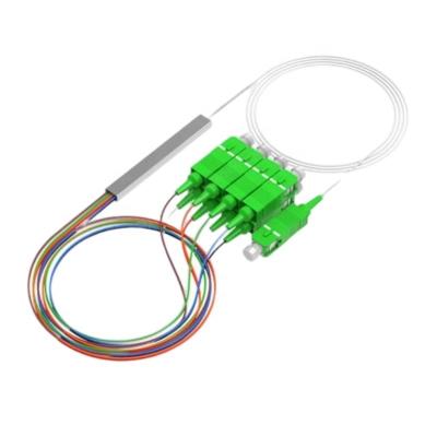 China Operating Wavelength FTTH Fiber Optic SC APC 1x8 Mini PLC Splitter for Communication for sale