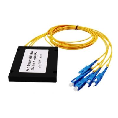 China PLC Splitter Fiber Optic Connector SC/LC/FC/ST APC UPC PC Type ABS Box for sale