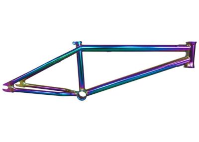 China Rainbow Frame Chrome BMX Frame  , Oil Slick Colorful Custom BMX Bike Parts for sale
