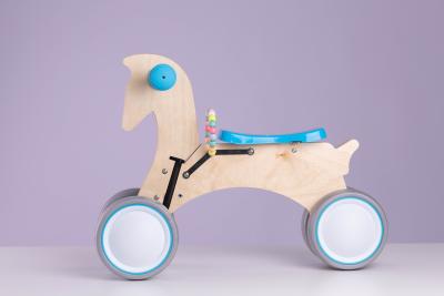 China 6inch Wheel Birch Log Rocking Horse Balance Bike For Toddler for sale