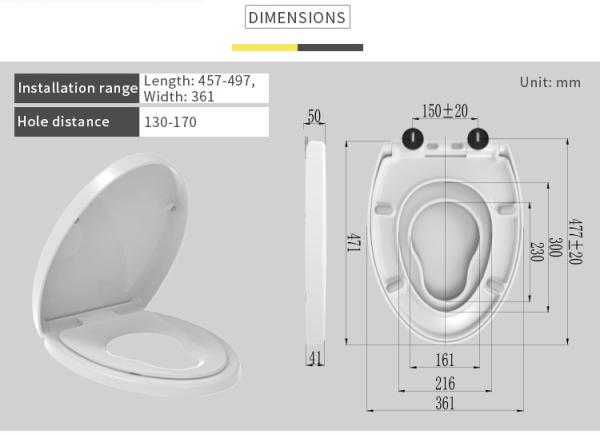 Quality Modern Design Elongated V-Shape UF Family Toilet Seat Soft Close with Quick for sale