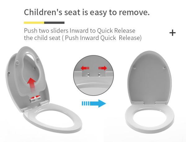 Quality Family Friendly Soft Close Toilet Seat with Detachable Child Seat Quick Release for sale