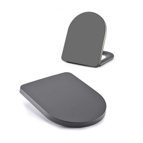 Quality Sunten SU049 Matte Black Finish One Button Quick Release Duroplast Xiamen Toilet Seat Modern Design Soft Close Urea Wood UF for sale