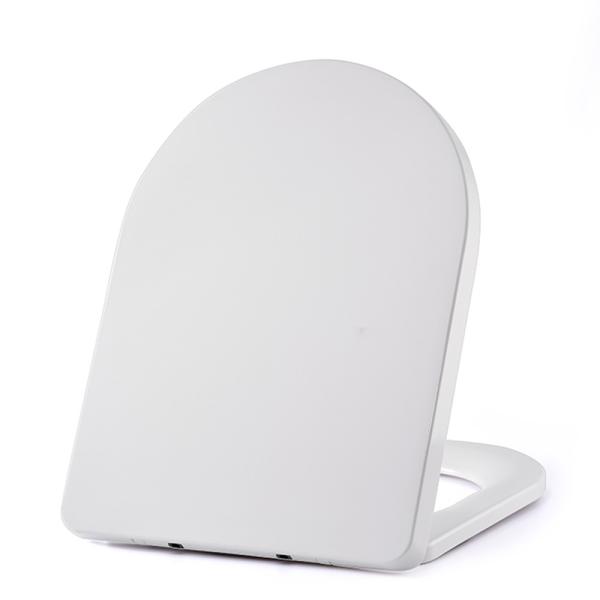 Quality Modern European Standard Elongated D-Shape Urea Toilet Seat Soft Close UF Material Bathroom Application Closed Front Design for sale