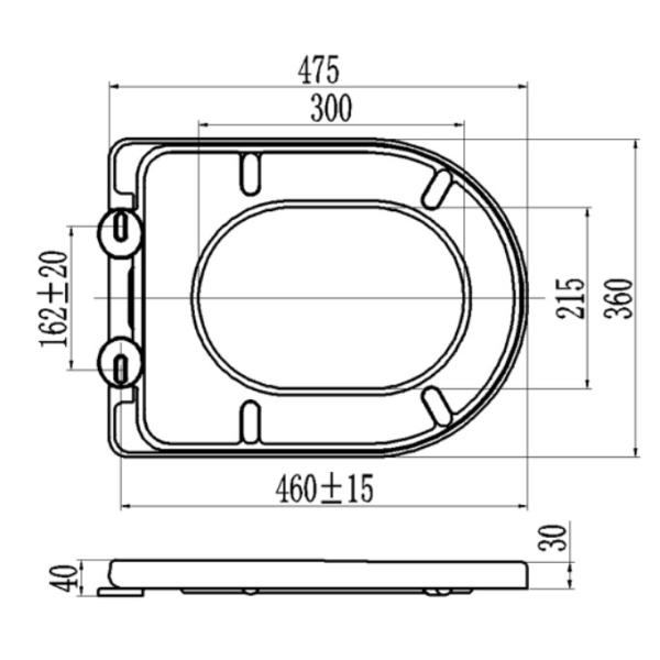 Quality Modern European Standard Elongated D-Shape Urea Toilet Seat Soft Close UF for sale