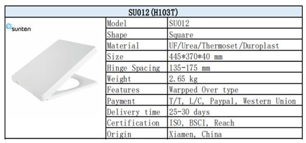 Quality SU012 Rectangle easy install soft close WC UF Toilet Seat cover for sale