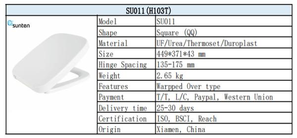 Quality SU011 High End easy install soft close easy clean WC Sanitary Ware Square Toilet for sale