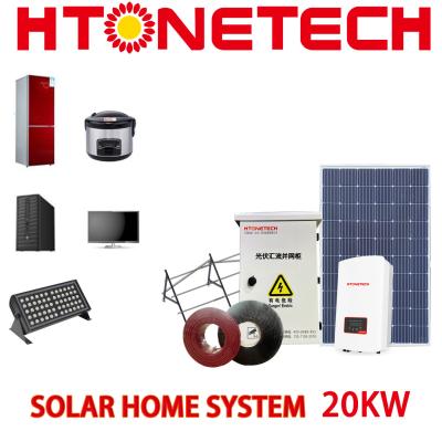 China Good Price Home 20kw Complete off Grid Solar Power Complete Inverter Generator Air Conditioner Panel So for sale