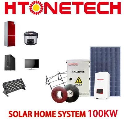 China Bom Preço Casa 100kw Completo Off Grid Energia Solar Completo Inverter Gerador Painel de Ar Condicionado S à venda