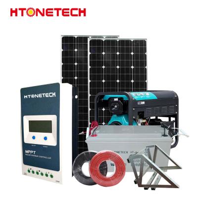 Chine Htonetech Panneau solaire hors réseau Système complet Chine 5kw 10kw 25kw 30W 79kw Panneaux solaires mono 150W à vendre
