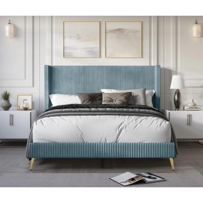 中国 North America style Gold metal leg luxury bed King size soft beds furniture for hotel and Bedroom 販売のため