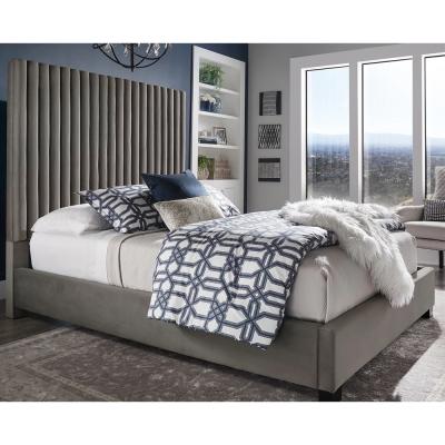 China Art Tufted Solid Wood and Upholstered Platform Bed Cheap price High End soft beds for HOTEL Bedroom en venta